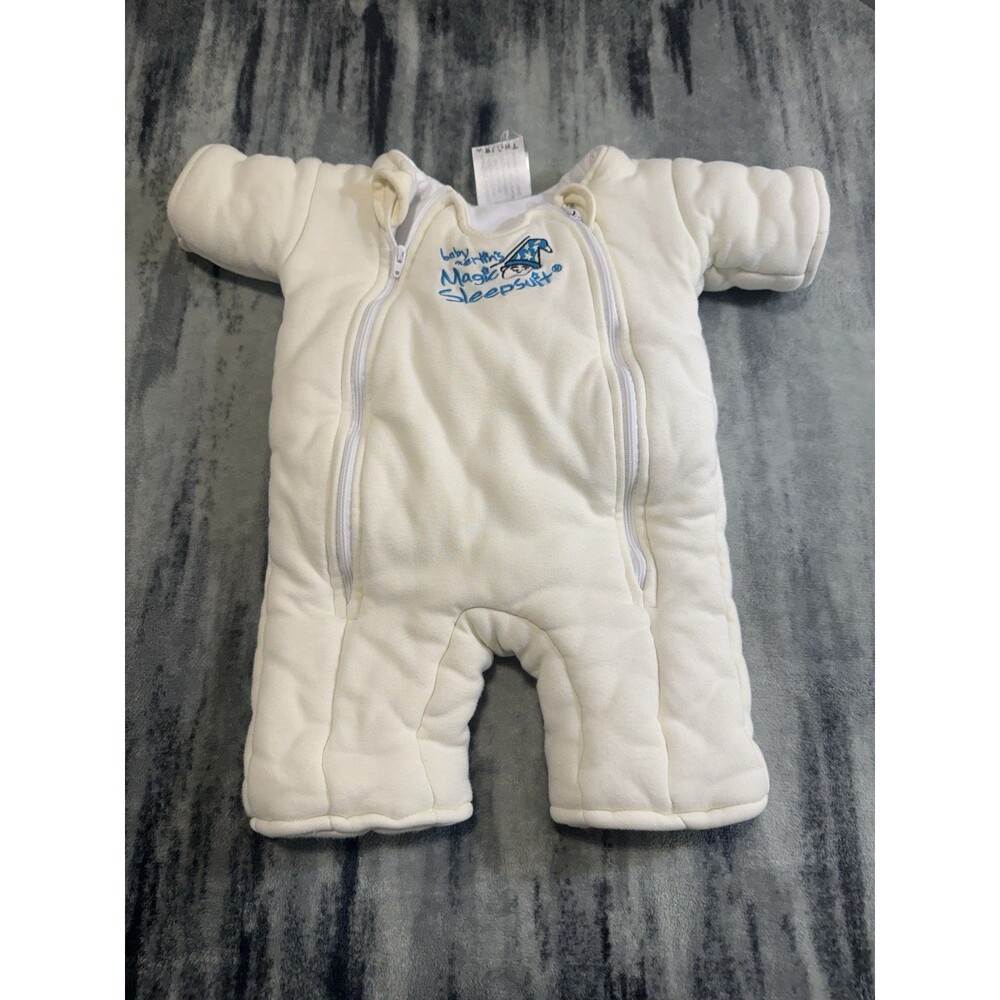 Baby Merlin's Magic Sleepsuit Cream Small 3-6 Months Sleep Sack Swaddle Suit !